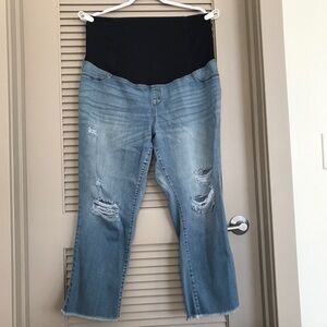 Isabel Maternity Pull On Straight Crop Jeans Size 16